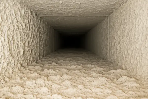 an AC duct very dirty on the inside from Air Conditioning Repair Houston in Houston, TX - residential ac repair houston